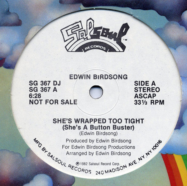 Edwin Birdsong : She's Wrapped Too Tight (She's A Button Buster) (12", Promo)
