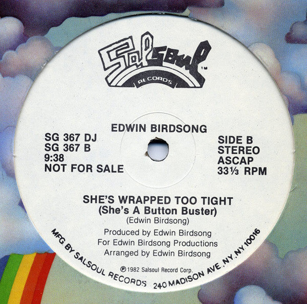 Edwin Birdsong : She's Wrapped Too Tight (She's A Button Buster) (12", Promo)