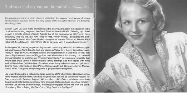 Peggy Lee : At Last: The Lost Radio Recordings (2xCD, Album, RM)