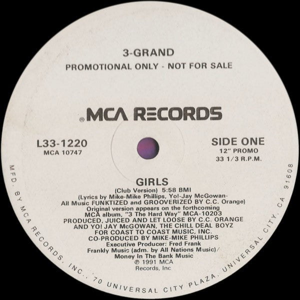 3 Grand : Girls (12", Promo)