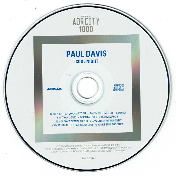 Paul Davis (3) : Cool Night (CD, Album, RE, RM)