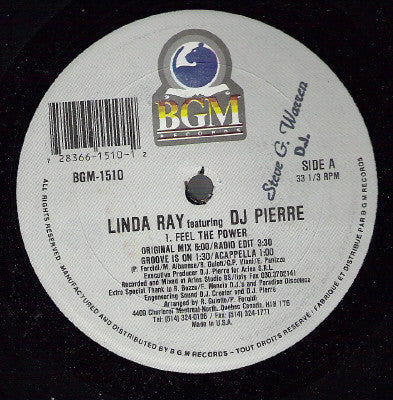 Linda Ray Featuring DJ Pierre (2) : Feel The Power (12")