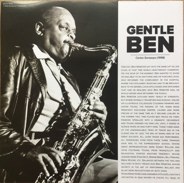 Ben Webster, Tete Montoliu Trio : Gentle Ben (2x12", Album, RE, RM)
