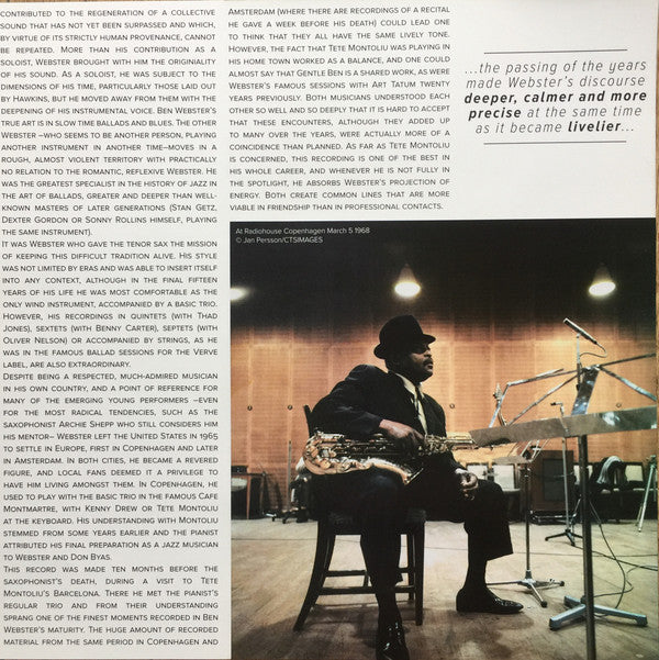 Ben Webster, Tete Montoliu Trio : Gentle Ben (2x12", Album, RE, RM)