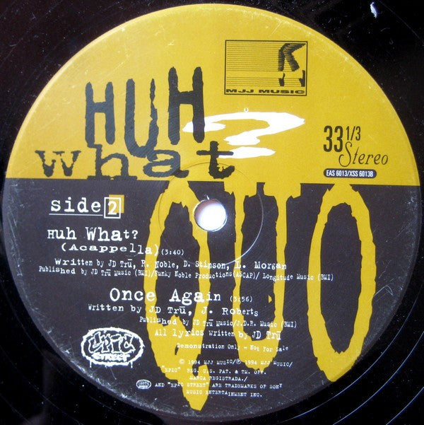 Quo : Huh What? (12", Promo)