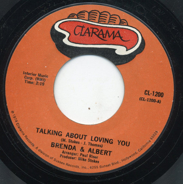Brenda & Albert : Talking About Loving You / This Has Happened Before (7", Single, Styrene, Mon)