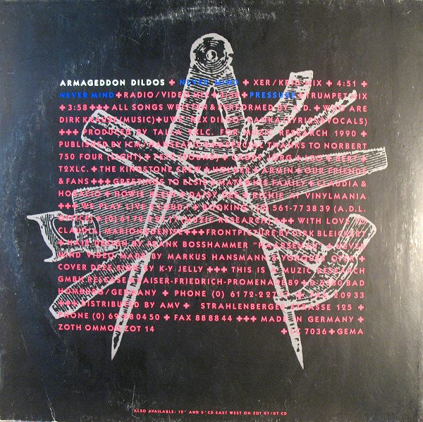 Armageddon Dildos : Never Mind / Pressure (12", Maxi)