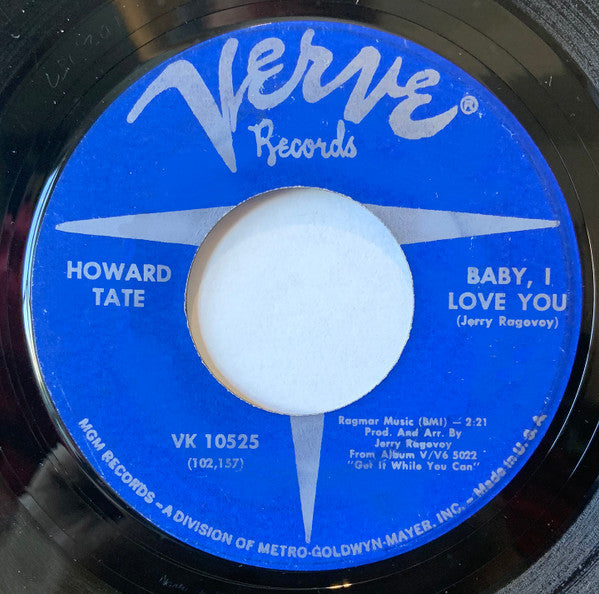Howard Tate : Baby, I Love You (7", Single)