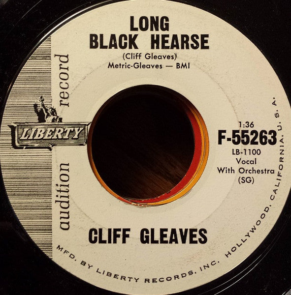 Cliff Gleaves : Long Black Hearse / You And Your Kind (7", Promo)