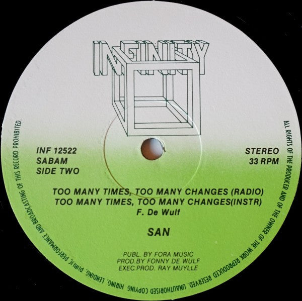 San (3) : Too Many Times Too Many Changes (12")