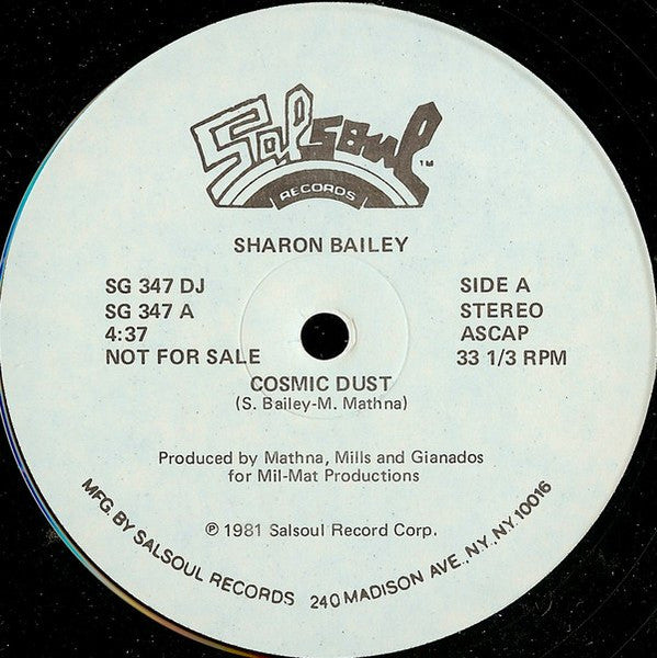 Sharon Bailey : Cosmic Dust (12", Single, Promo)