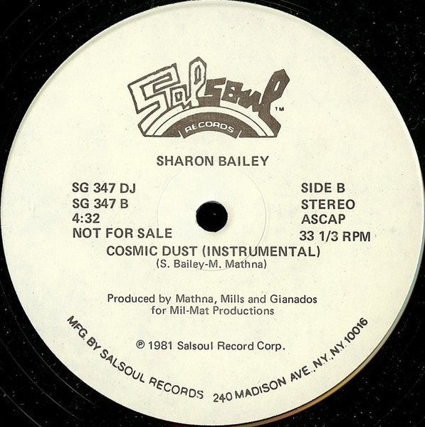 Sharon Bailey : Cosmic Dust (12", Single, Promo)