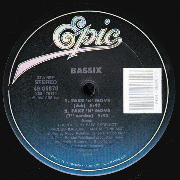 Bassix : Tears Of A Clown / Fake 'N' Move (12")