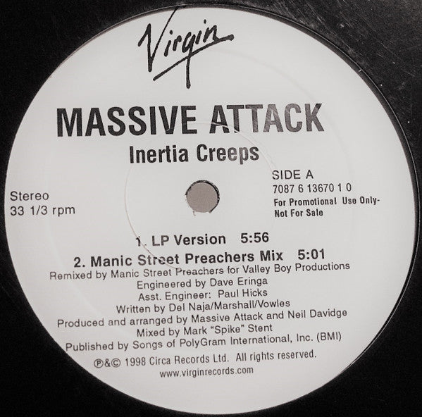 Massive Attack : Inertia Creeps (12", Promo)