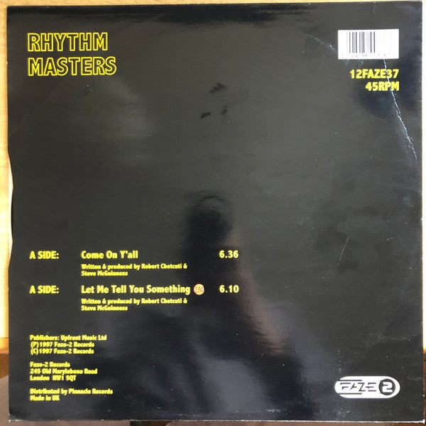 Rhythm Masters : Come On Y'All (12")