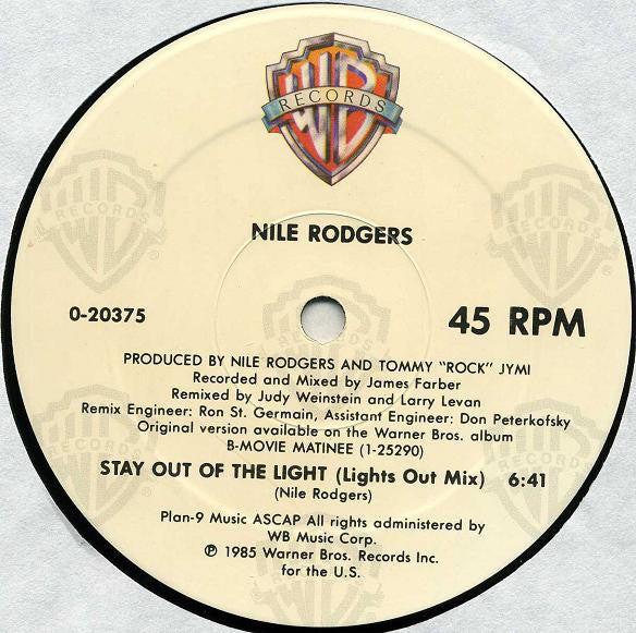Nile Rodgers : State Your Mind / Stay Out Of The Light (12", Maxi)