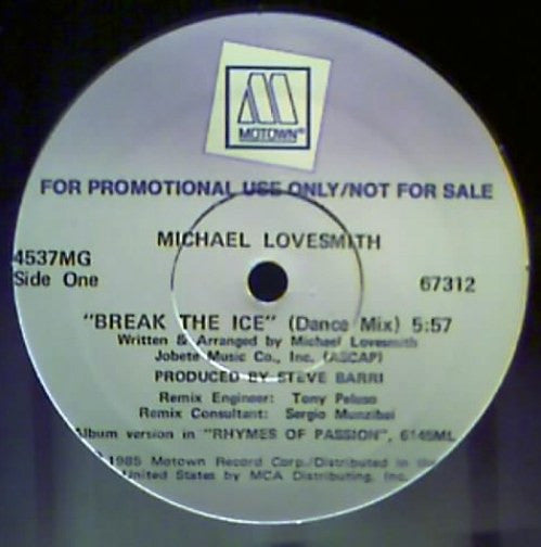 Michael Lovesmith : Break The Ice (12", Promo)