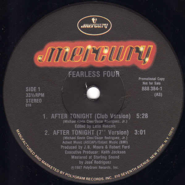 The Fearless Four : After Tonight (12", Promo)