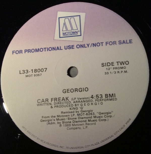 Georgio (2) : Car Freak (12", Promo)