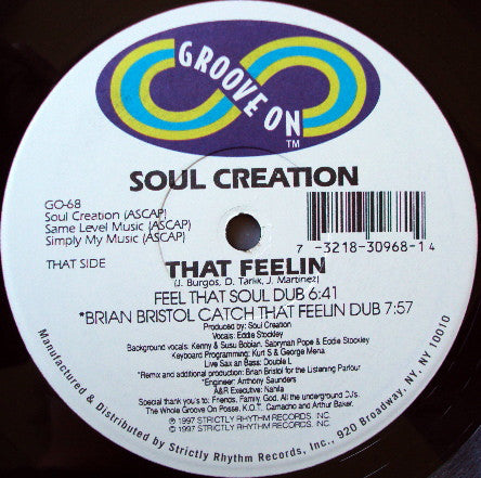 Soul Creation Featuring Eddie Stockley : That Feelin' (12")