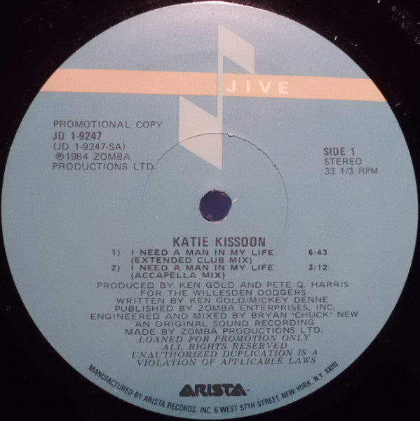 Katie Kissoon : I Need A Man In My Life (12", Promo)