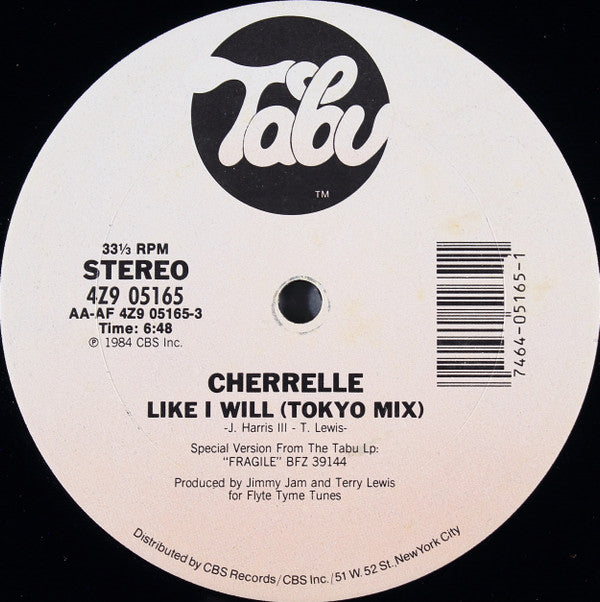 Cherrelle : Like I Will (Tokyo Mix) (12")