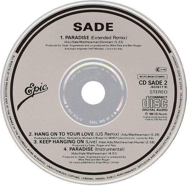 Sade : Paradise (CD, Maxi)