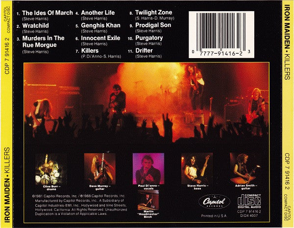 Iron Maiden : Killers (CD, Album, RE)