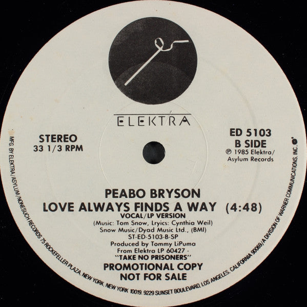 Peabo Bryson : Love Always Finds A Way (12", Promo)