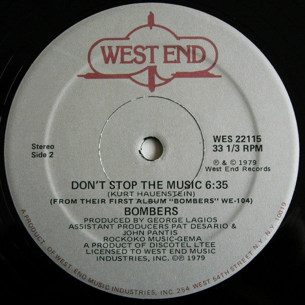 Bombers : (Everybody) Get Dancin' (12", Single)