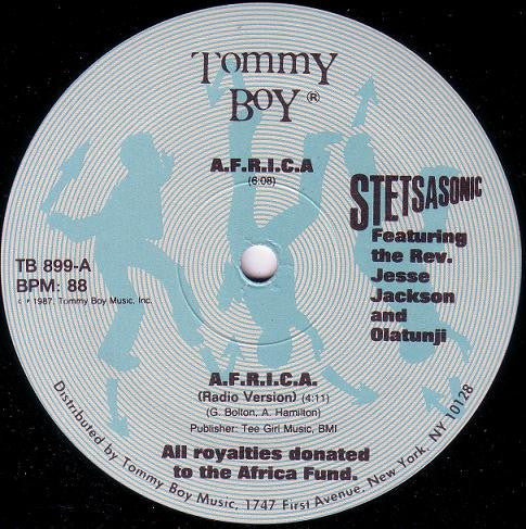 Stetsasonic Featuring The Reverend Jesse Jackson* With Olatunji* And The Drums Of Passion : A.F.R.I.C.A. (12")