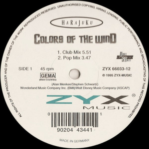 Harajuku : Colors Of The Wind (12")