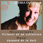 the album cover for GLORIA SAARINEN - Gloria Saarinen Plays Mussorgsky & Ravel