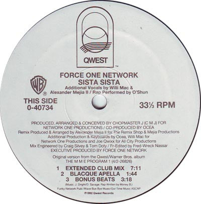 Force One Network : Sista Sista / Force One Vibe (12", Single, Gen)