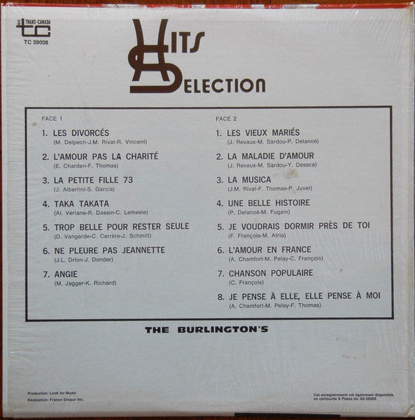The Burlington's : Hits Selection (LP, Album)