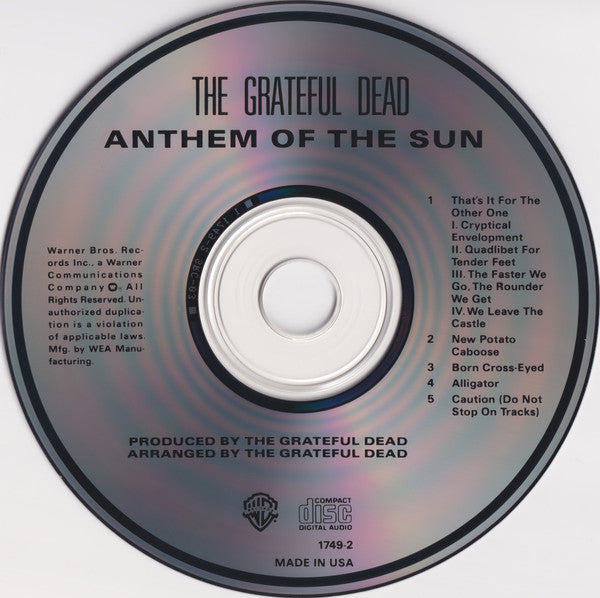 The Grateful Dead : Anthem Of The Sun (CD, Album, RE)