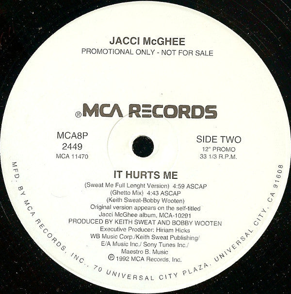 Jacci McGhee : It Hurts Me (12", Promo)