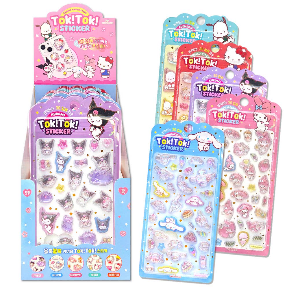 Sanrio Characters Tok! Tok! 3D Water Candy BonBon Stickers