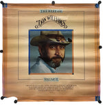 A square wall tapestry featuring 'The Best of Don Williams Volume III' album artwork, displayed against a plain white background.