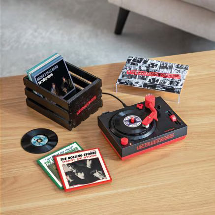Rolling Stones RSD3 Turntable with Crate and Six 3-Inch Singles Rolling Stones RSD3 Turntable with Crate and Six 3-Inch Singles