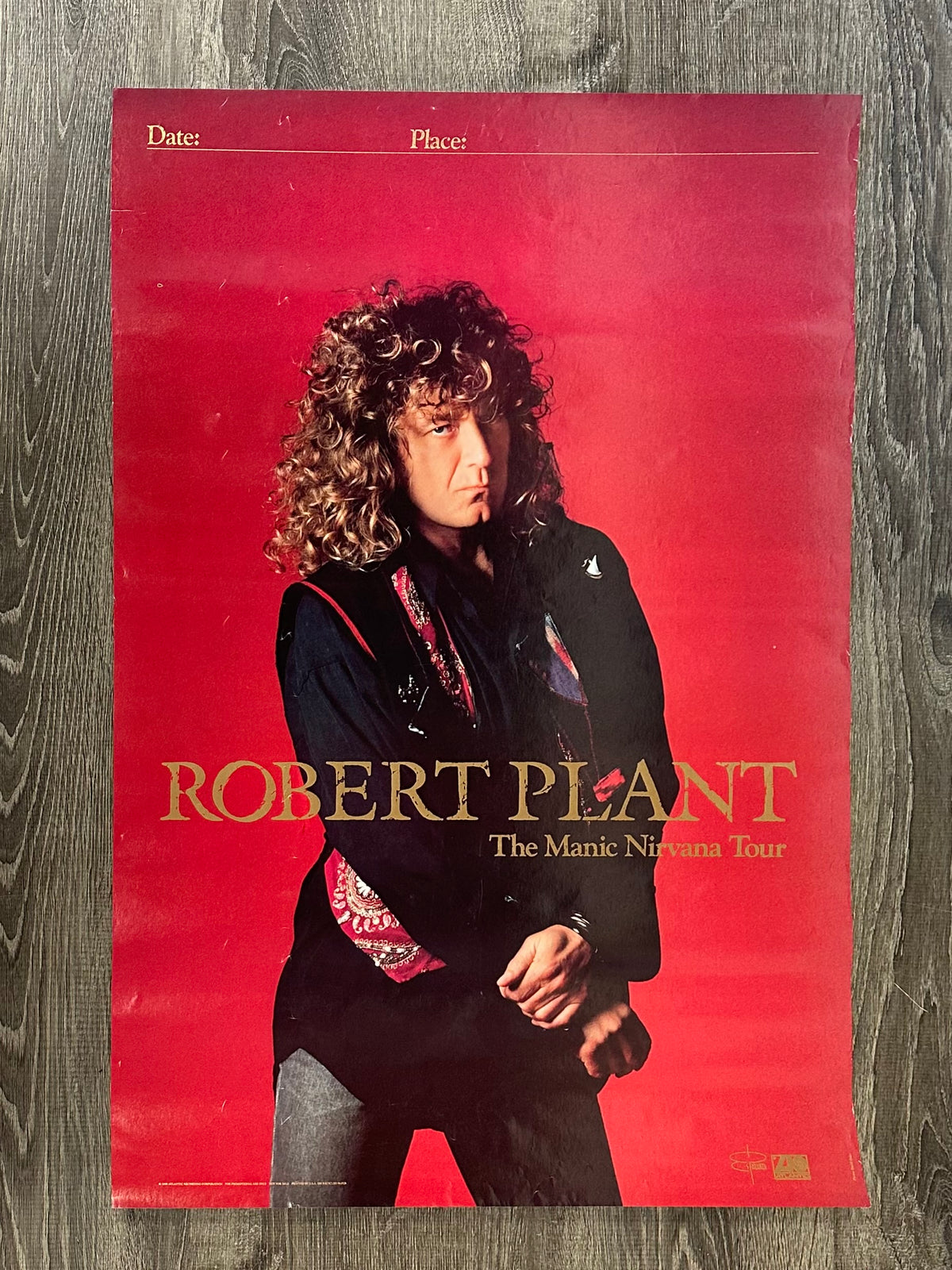 Póster vintage de Robert Plant, 1990