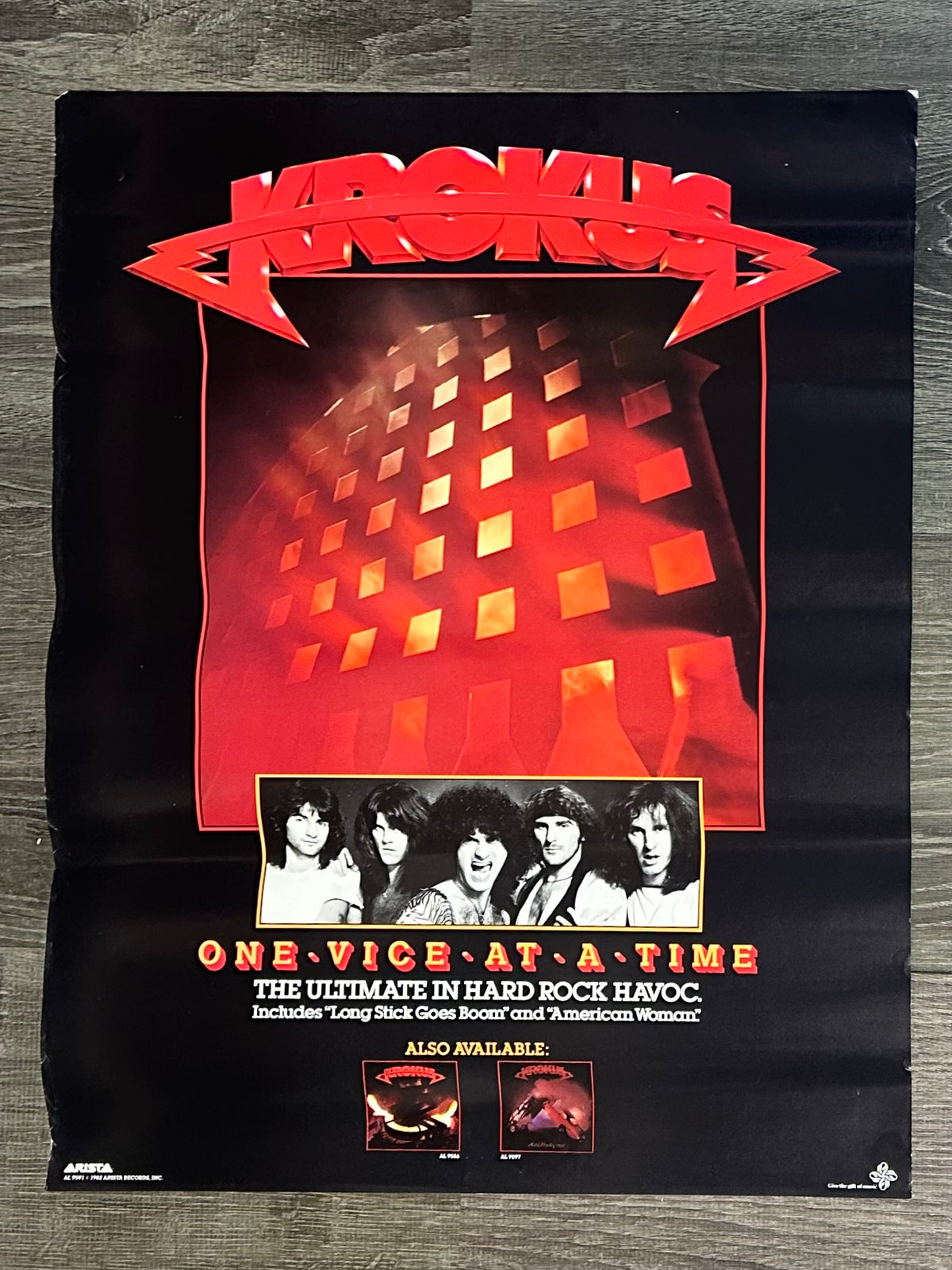 Krokus - Un vicio a la vez, póster vintage de 1982
