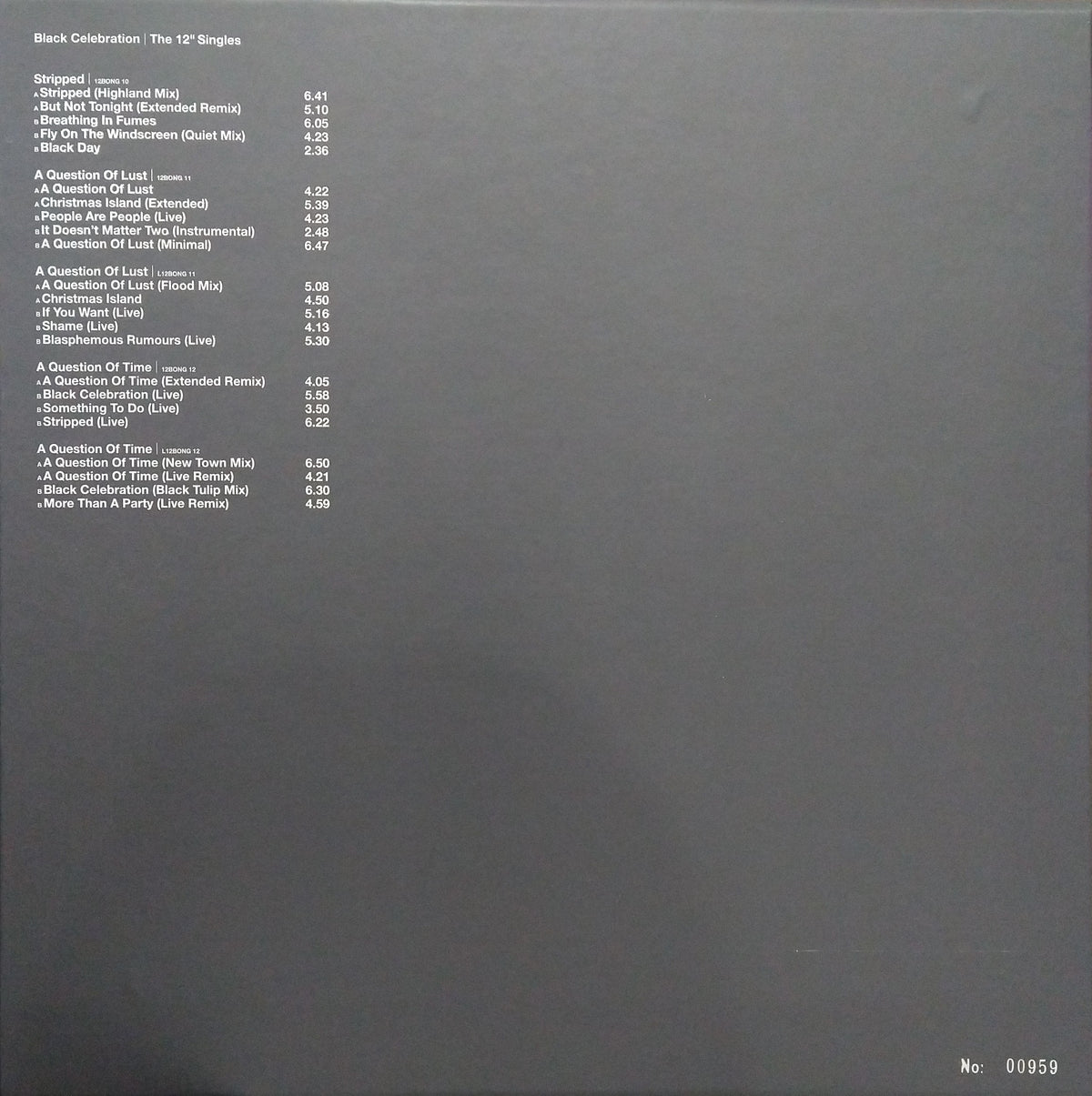 Depeche Mode – Black Celebration | The 12" Singles (Pre-Owned Vinyl)