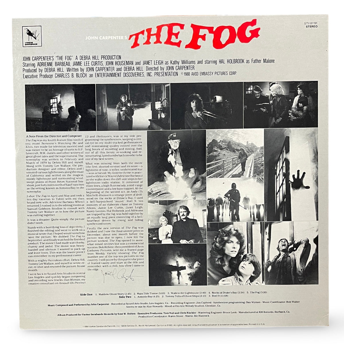 John Carpenter - The Fog Original Motion Picture Soundtrack (Pre-Owned Vinyl)