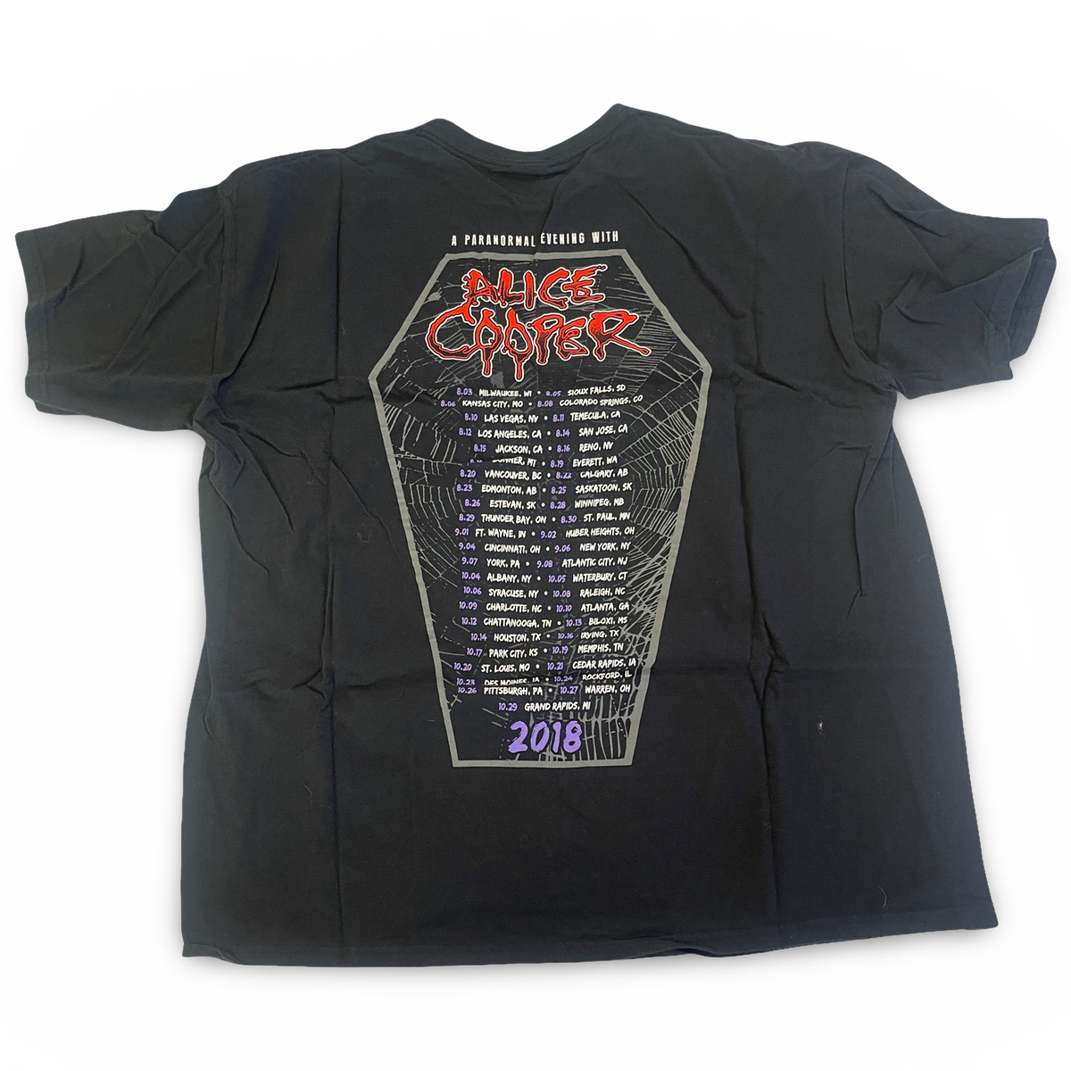 Alice Cooper - I Love The Dead 2018 Tour Tee 2XL (Vintage Apparel)