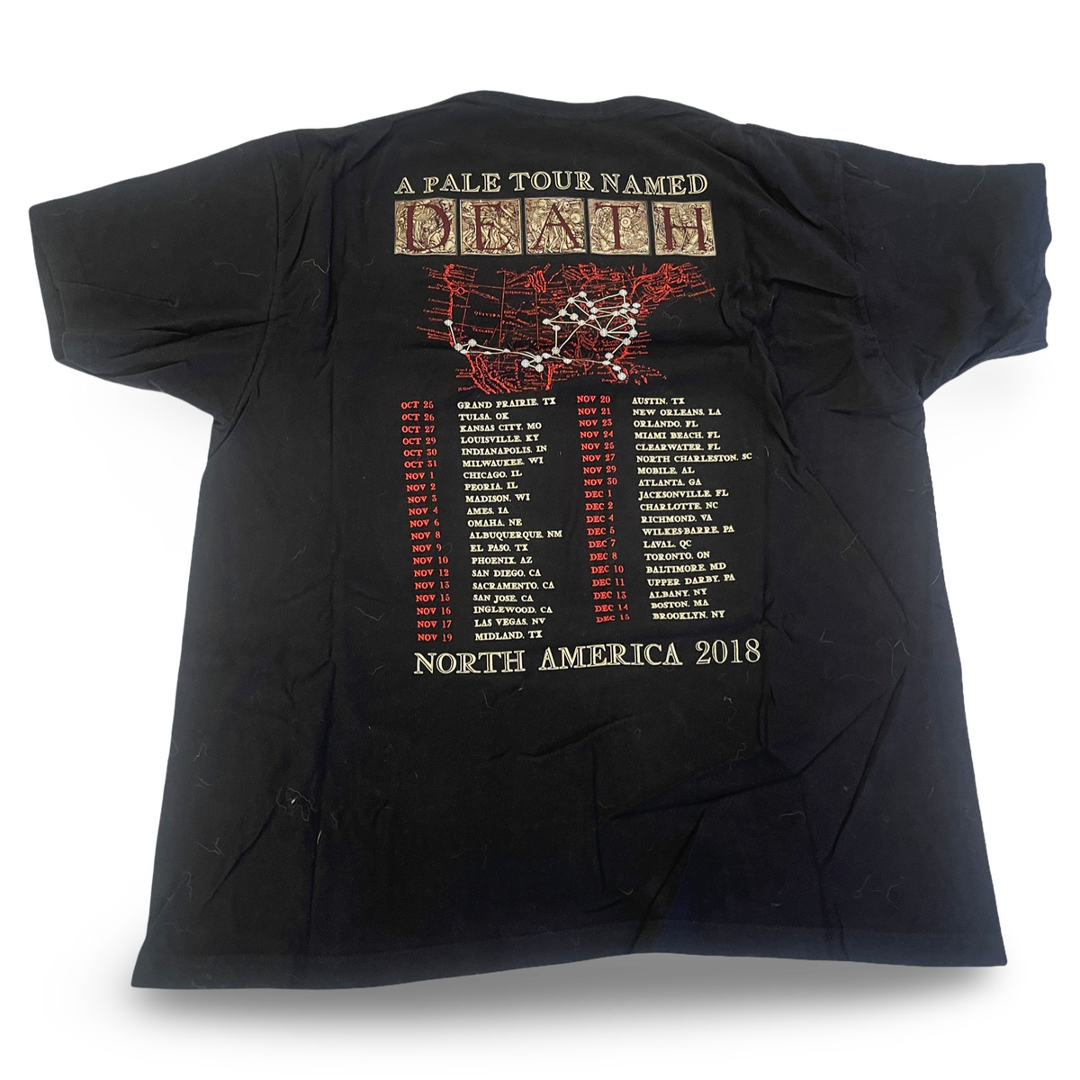 Ghost - 2018 Pale Tour Named Death Tee 2XL (Vintage Apparel)