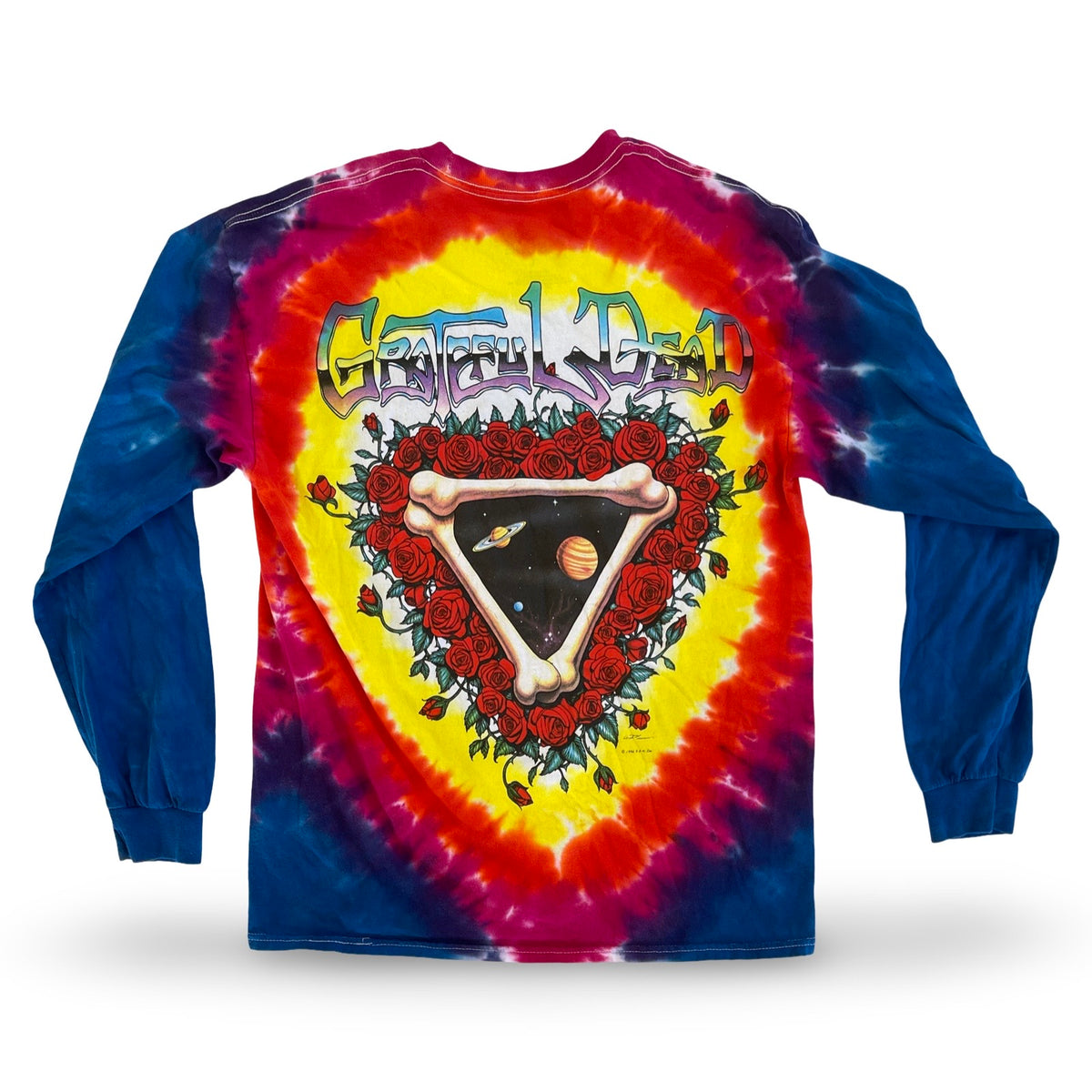 Grateful Dead - Space Your Face Liquid Blue Tie-Dye Long Sleeve L (Vintage Apparel)