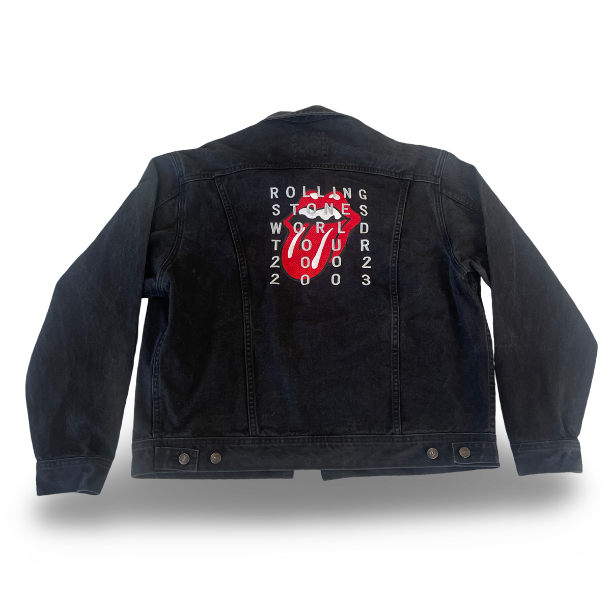 Rolling Stones - 2002/03 Lee Denim Embroidered Tour Jacket L (Vintage Apparel)