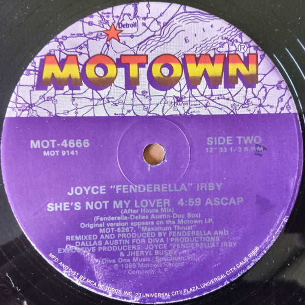 Joyce "Fenderella" Irby : She's Not My Lover (12", Single)
