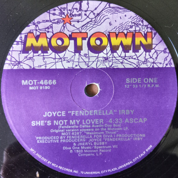 Joyce "Fenderella" Irby : She's Not My Lover (12", Single)